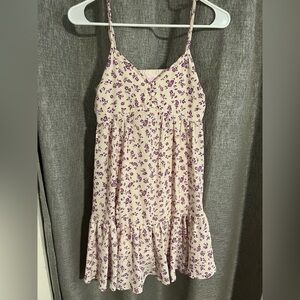 Pink Lily Purple Floral Button-Down Dress